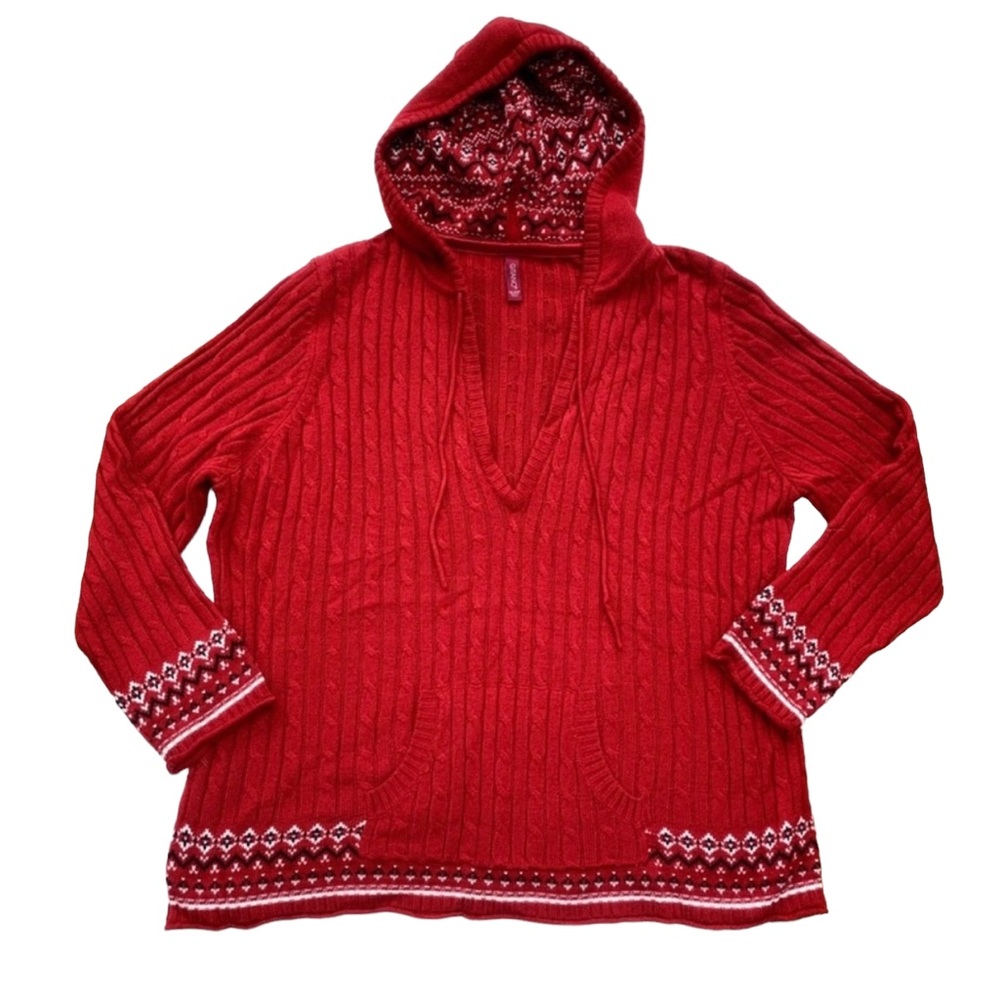 Gitano Women’s Cranberry Hooded Pullover Sweater Size 26/28